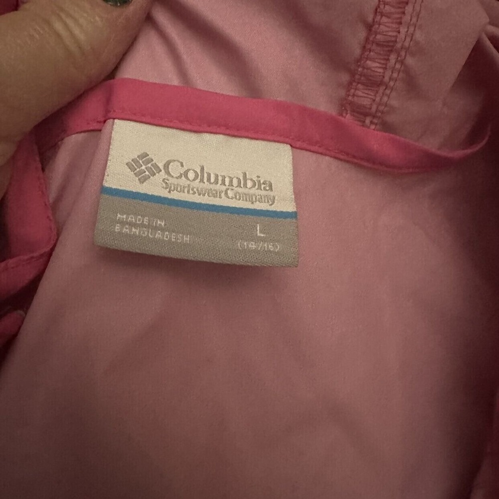 Girls Columbia‎ Hot Pink Rain Jacket Size L 14/16 - Picture 8 of 8